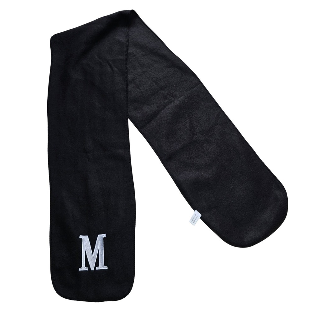 Scarf Unisex OSFA Black Fleece Embroidered "M" National Federation of the Blind‎